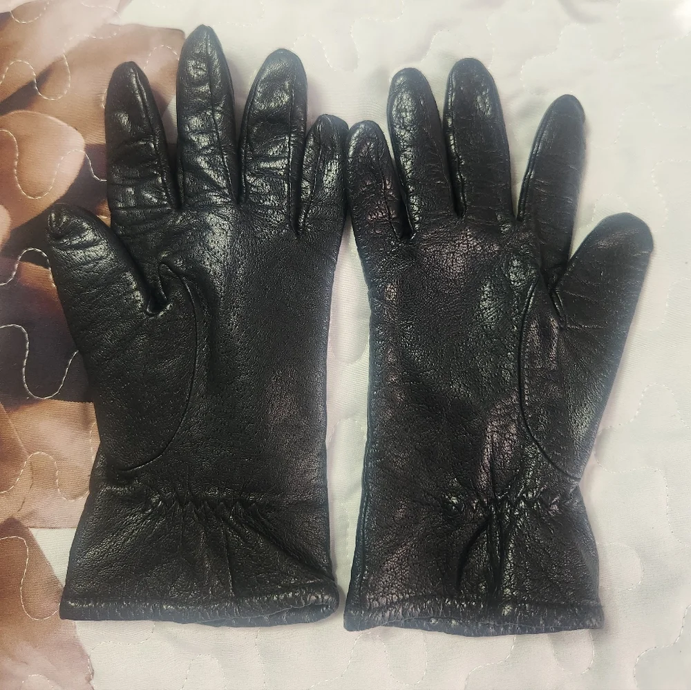 Fownes Black Leather Gloves Size X-Large